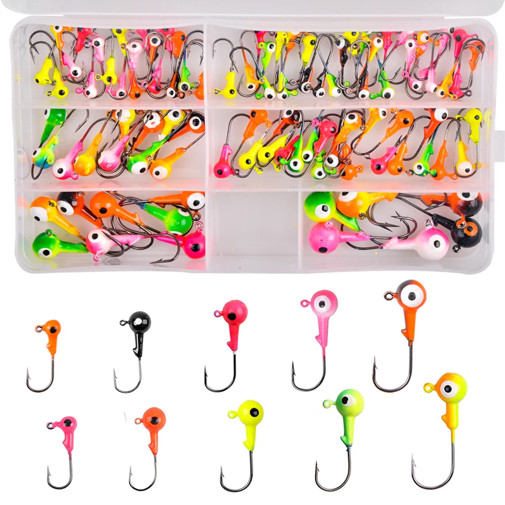 41/71/94PCS Round Jig Heads for Fishing Painted jigheads saltwater Fishing  Jig head Hooks weighted worm hooks for bass fishing