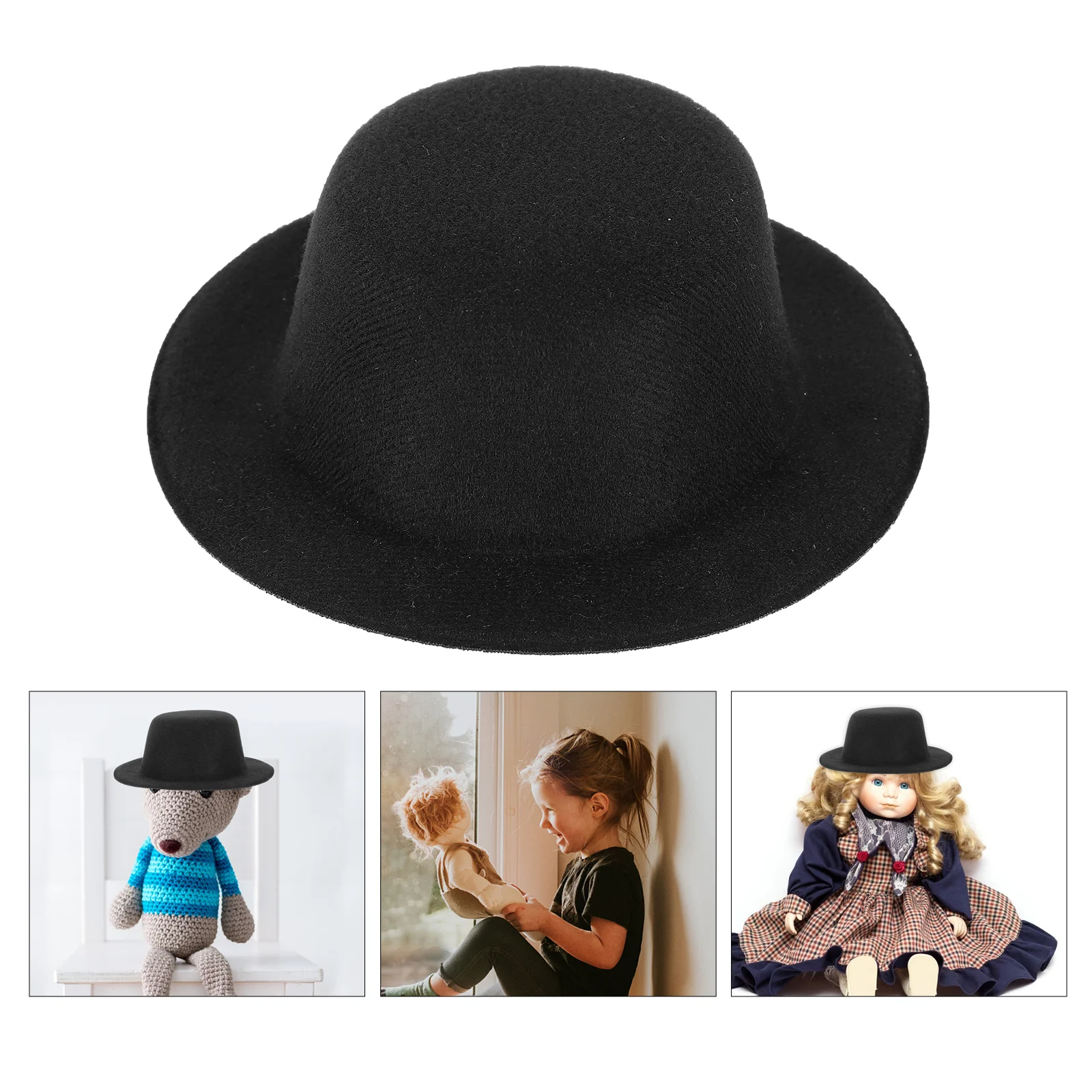 

Crown Hats Mini Doll Hats Plush Fabric Doll Hat Snowman Hat Bottle Tops Hats Mini Formal Hats Decoration 13.3x13.3x5cm
