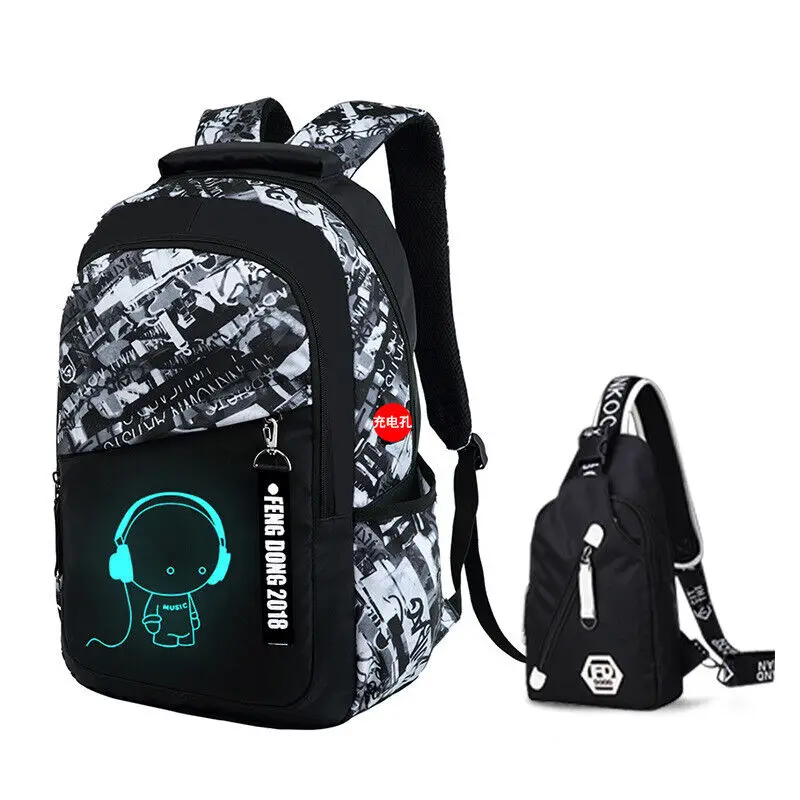 

Unisex School Bag Youth Waterproof Backpack Lightweight Luminous Backpack