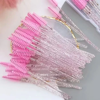 50Pcs Disposable Eyelash Wands Brush Eyebrow Comb Eye Lashes Extension Accessories Mascara Wand Makeup Professional Beauty Tool