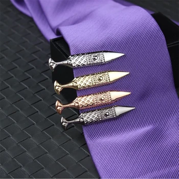Men's tie clip Hairpin style does not hurt tie Oman mark Machete dagger tie pin