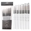 10pcs Round Watercolor Paint Brush Set Soft Hair Comfortable Handle for Watercolor Acrylic Gouache Oil 4