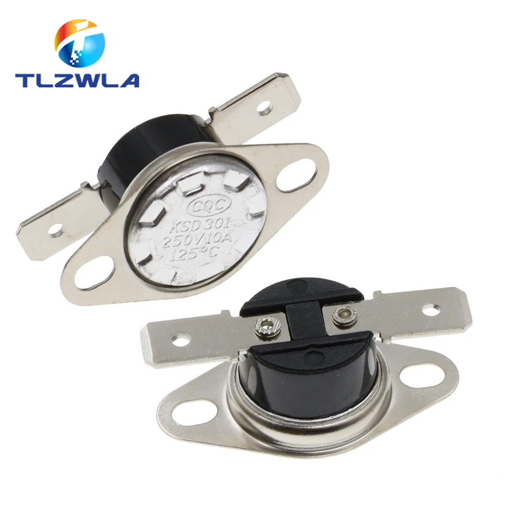 Temperature switch 1PCS normally open KSD301 10A 250V 0-160 degree normally closed bakelite KSD-301 thermostat sensor 50 60 65