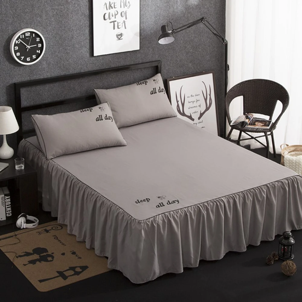 Faldón De Cama Acolchado De Algodón Crudo (150x200cm): Suave Y Ajustable, Cubre El Somier Y Oculta El Almacenaje