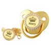 Customized Crown Name Baby Pacifier Dummy With Chain Clip 0-18 Months 1