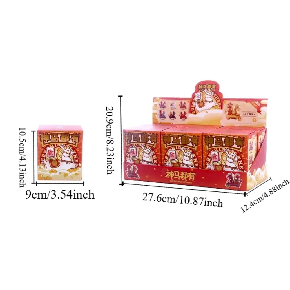 Kawaii Cute Pony Ornament Resin Horse Mascot Zodiac Horse Figurines Desktop Ornament Chinese style Horse Year Dolls