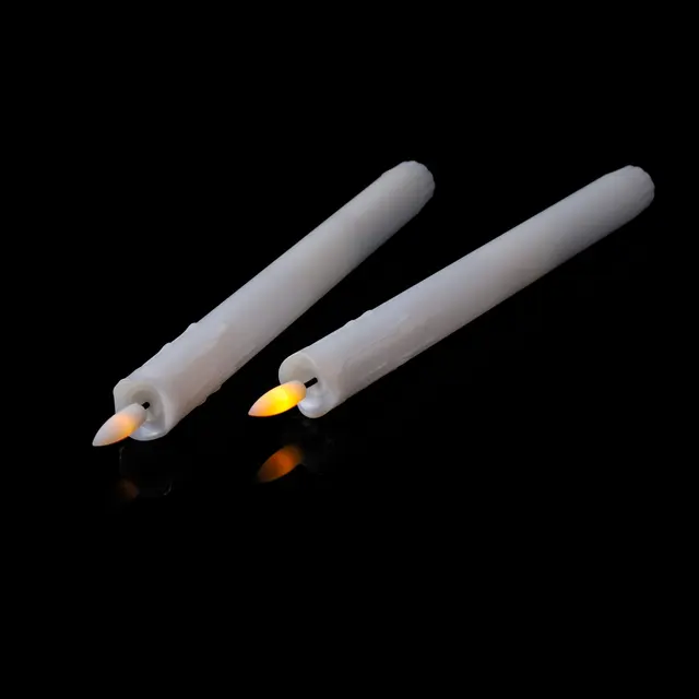 Paquet de 2 bougies coniques LED de noël rechargeables par USB, bougies décoratives sans flamme pour mariage, noël, anniversaire, 10 pouces 2