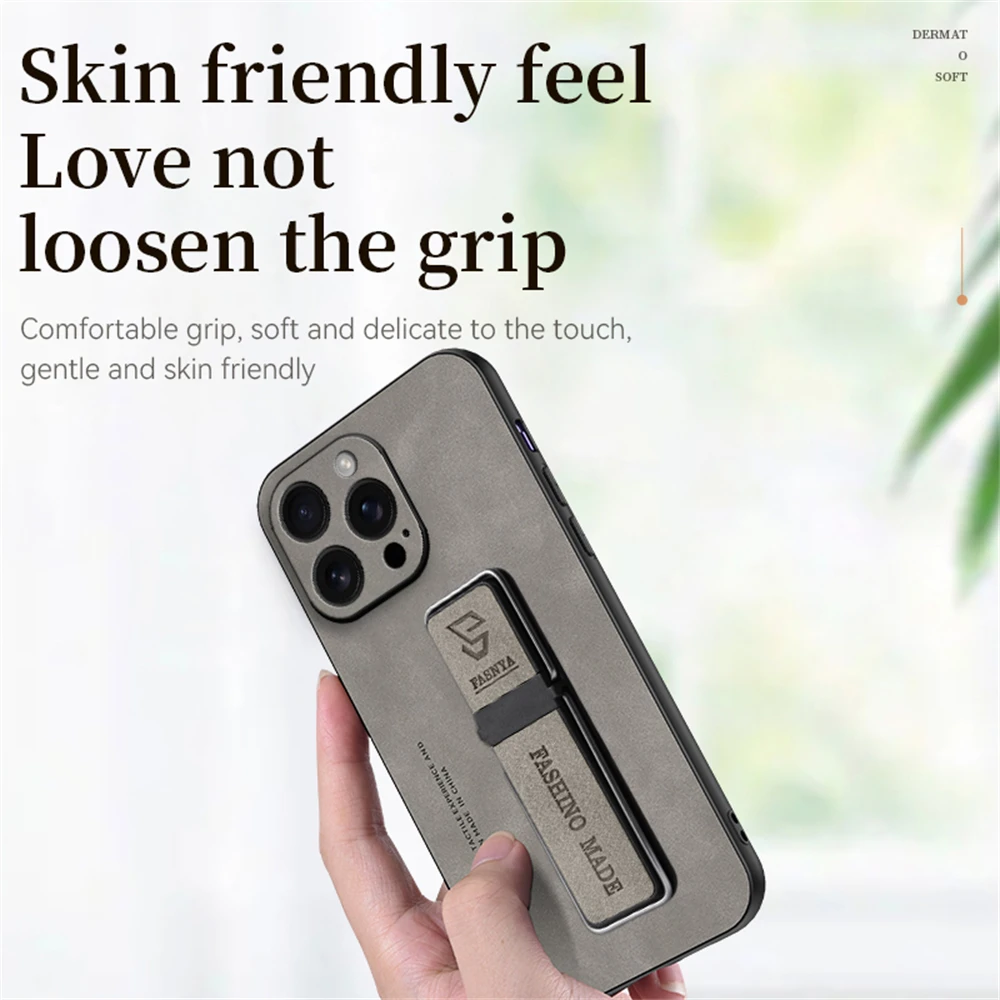 Magnetic Car Bracket Leather Holder Phone Case for iPhone 16 15 14 Plus 13 12 11 Pro X XS Max XR Shockproof Bumper Back Cover_voghion.com
