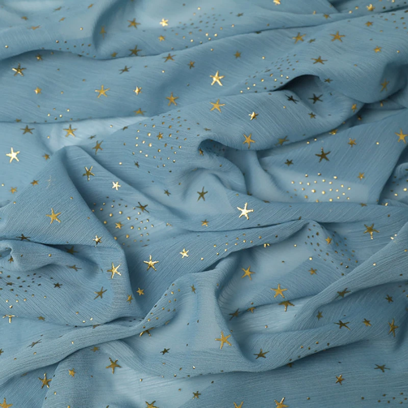 3/5/10m Luxury Embroidery Shiny Star Crushed Velvet Upholstery Fabric Plush  Decor Material For Furniture