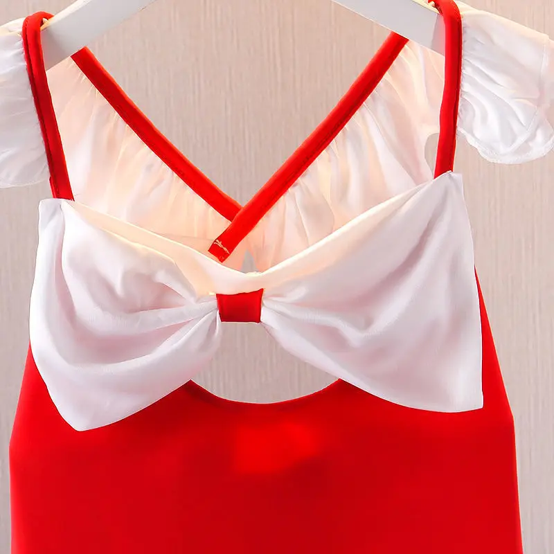 Lovely Red Bowknot Swimwear for Little Girl, Cute Swimsuits for Baby Girl