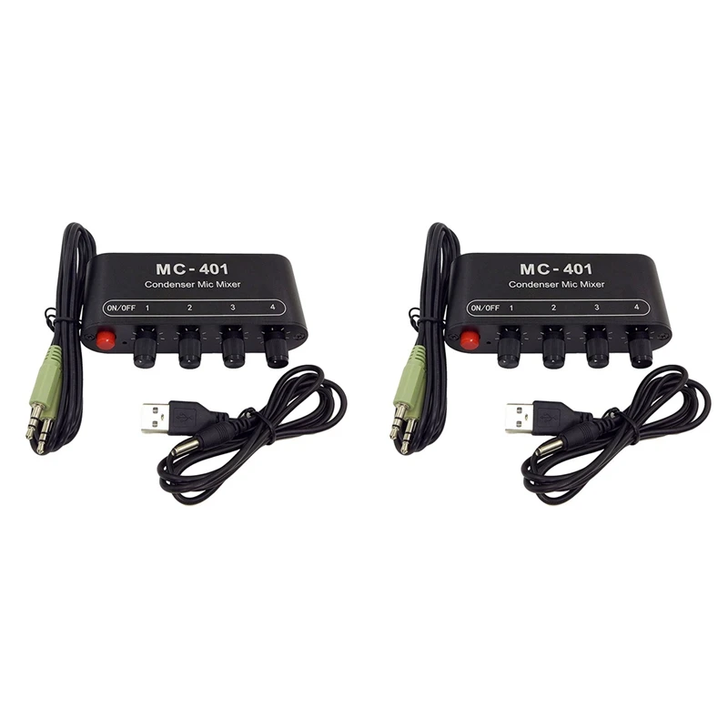 

HTHL-2X New Mini Audio Mixer Condenser Microphone Mixer Four-In-One Microphone Amplifier For Computer Mobile Phone Sound Card