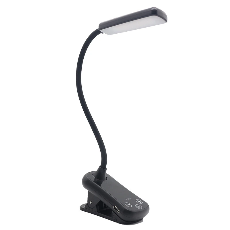 

LED Clip On Book Light Portable Reading Light 3 Colors 8 Brightness USB Rechargeable Light Mini Desk Lamp