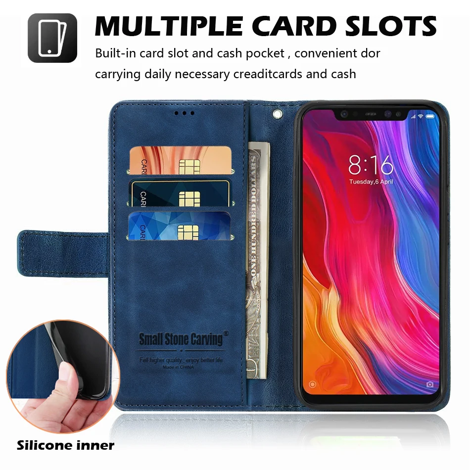 Luxury Leather Wallet Phone Case with Card Holder and Magnetic Closure - Premium Book Flip Cover