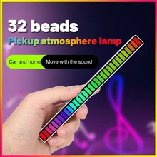 

2PCS RGB Music Sound Control LED Strip Light Music Sound Control Pickup Rhythm Ambient Atmosphere Lamp Backlight Night Light