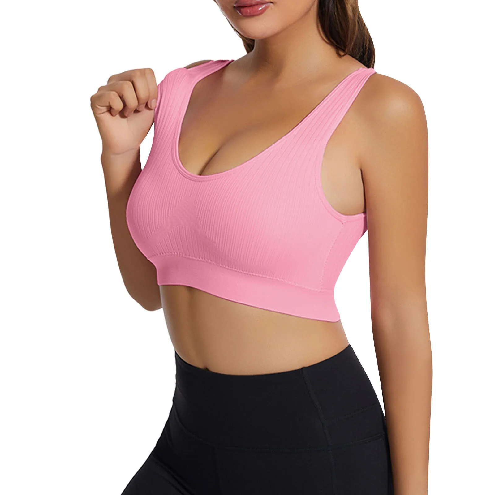 

New Seamless Women's Bra Large Size Top Support Big Chest Show Small Comfortable No Steel Ring Underwear Yoga Fitness Sleep Vest