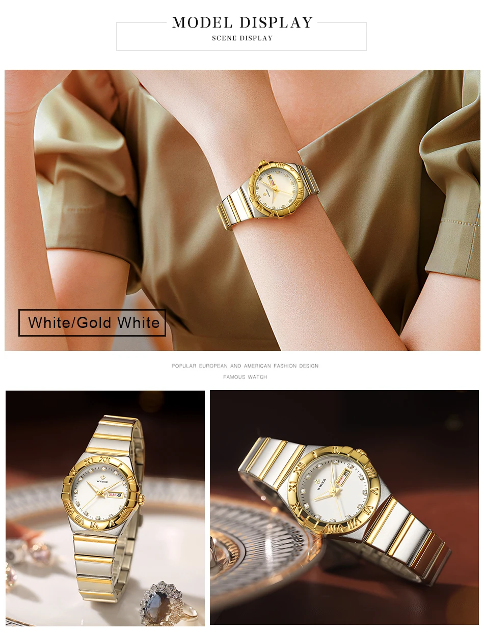 Montre-bracelet à Quartz Simple et élégante pour femmes, en acier inoxydable, bracelet de luxe, décontracté, Business_voghion.com