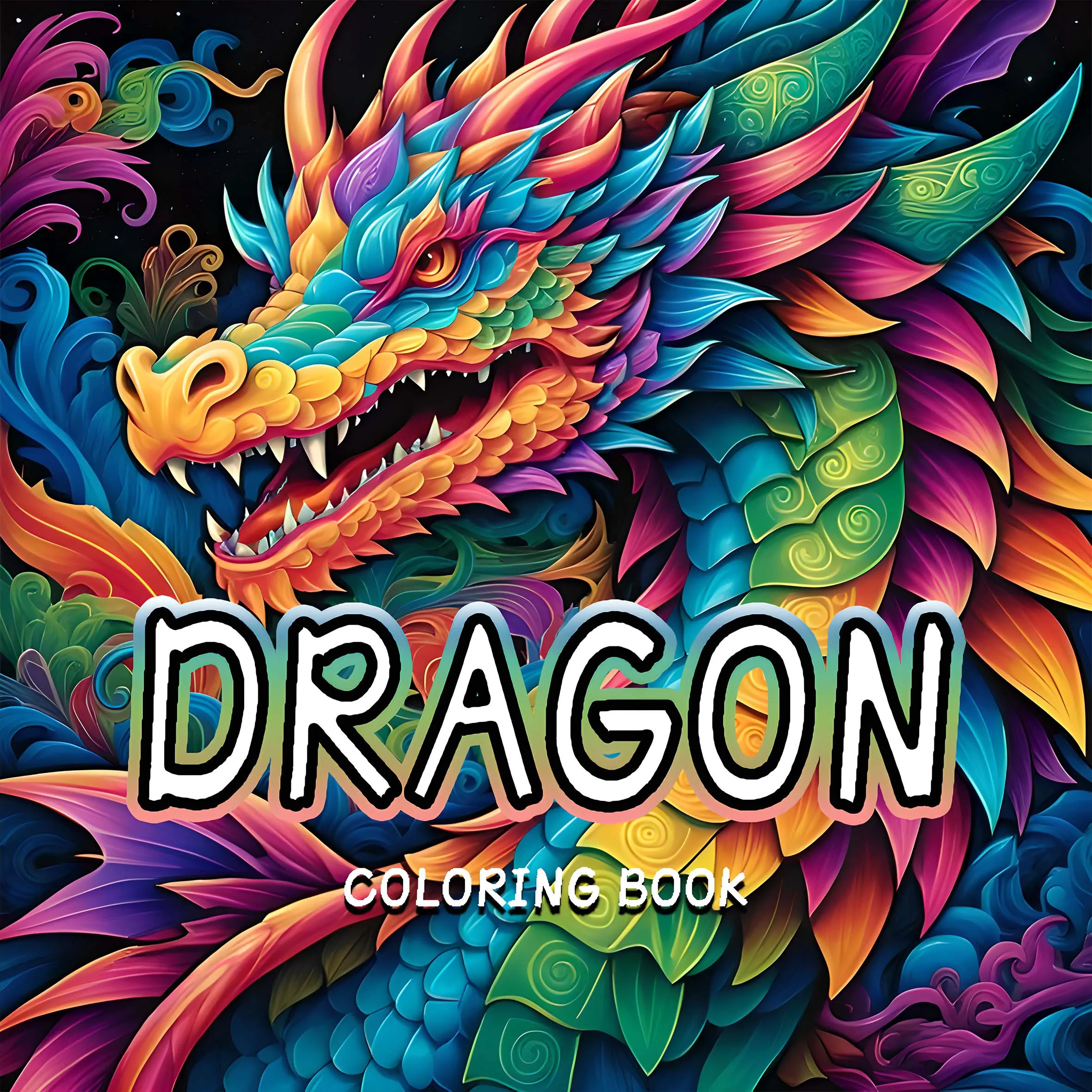 1 pc 24 Pages Dragon Coloring Book Different Patterns Parent child interactive gift Relax Art Self-painting book 6