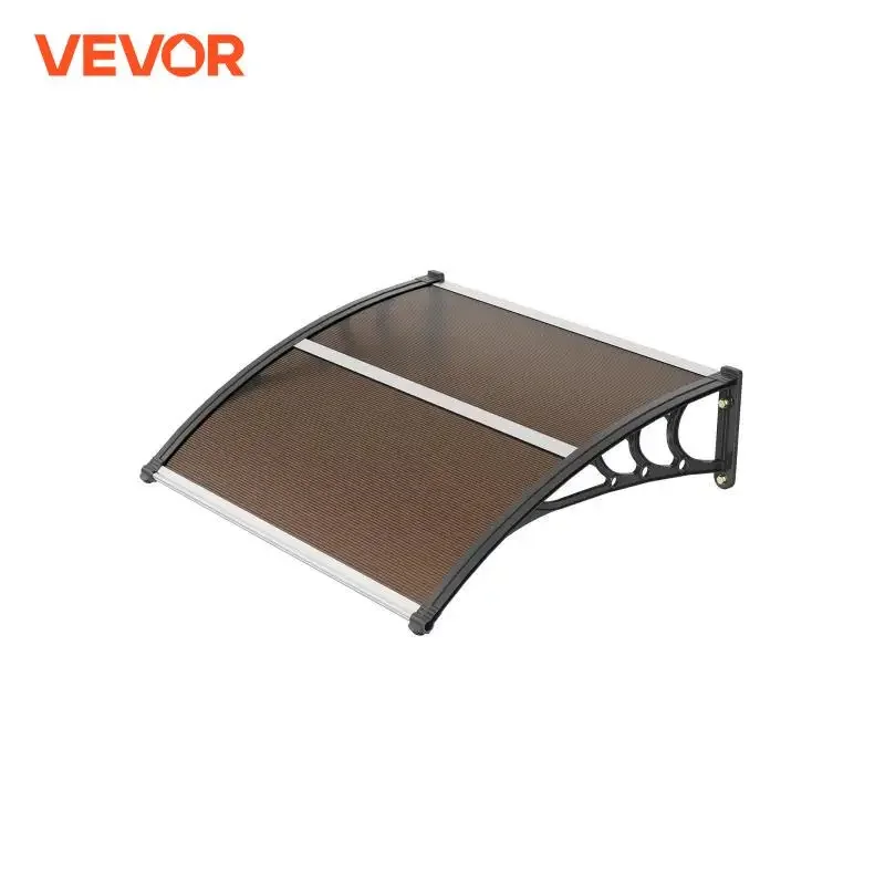 VEVOR Window Door Awning Canopy 3 Sizes UPF 50+ Polycarbonate Entry Window Awning Front Door Overhang for Sun Shutter