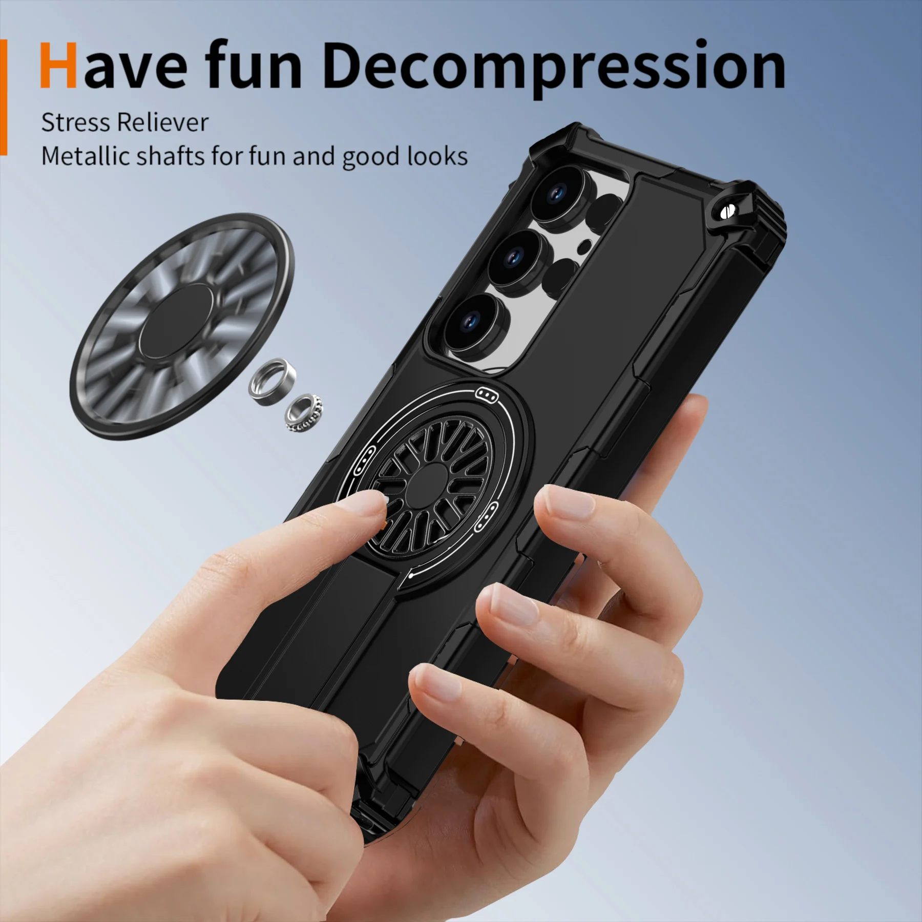 Military-Grade Magnetic Phone Case with Foldable Bracket and Armor Protection
