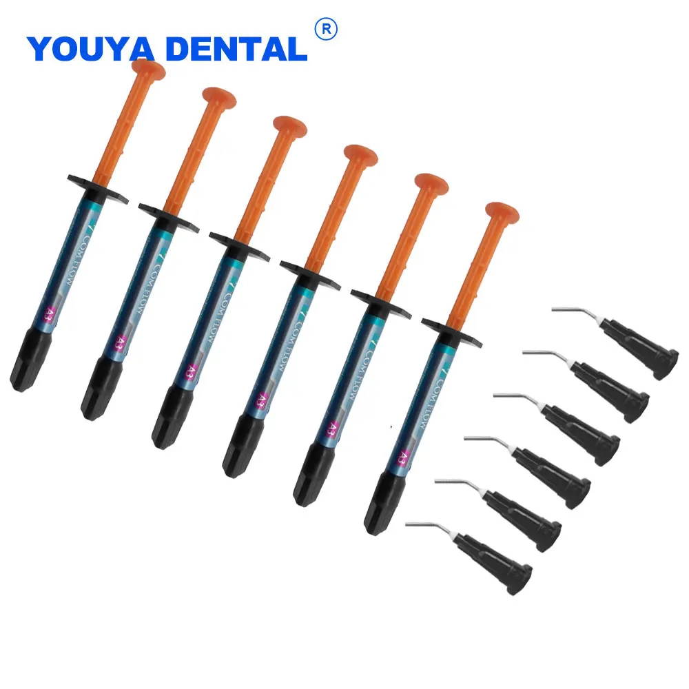 

Dental Flowable A1 A2 A3 Color Shape with Dispensing Tips Dentistry Filling Material 2g Flow Oral Care