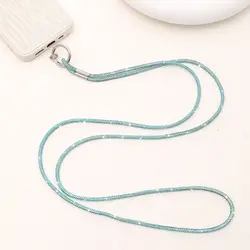 Luxurious Crystal Rhinestone Phone Lanyard with Bright Diamond Accents (Blue)