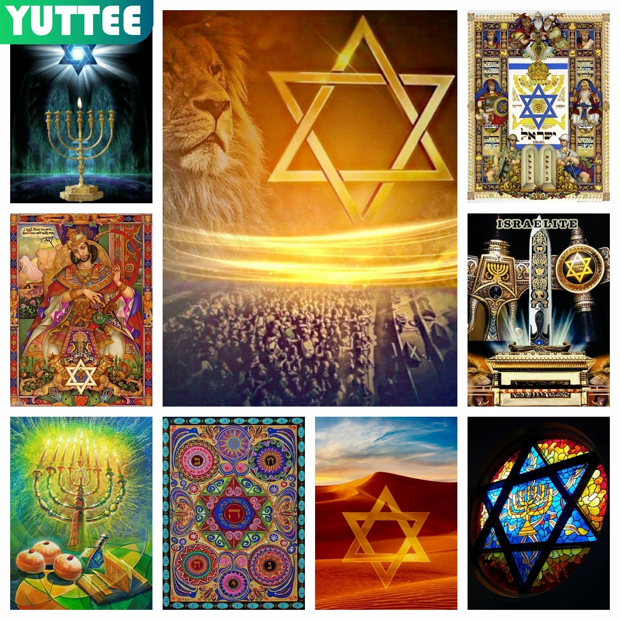 Star of David 5D Diamond Painting Six Pointed Star Diy Diamond Art Painting Kit Cross Stitch Jewish Cultural Symbols Home Wall Decor
