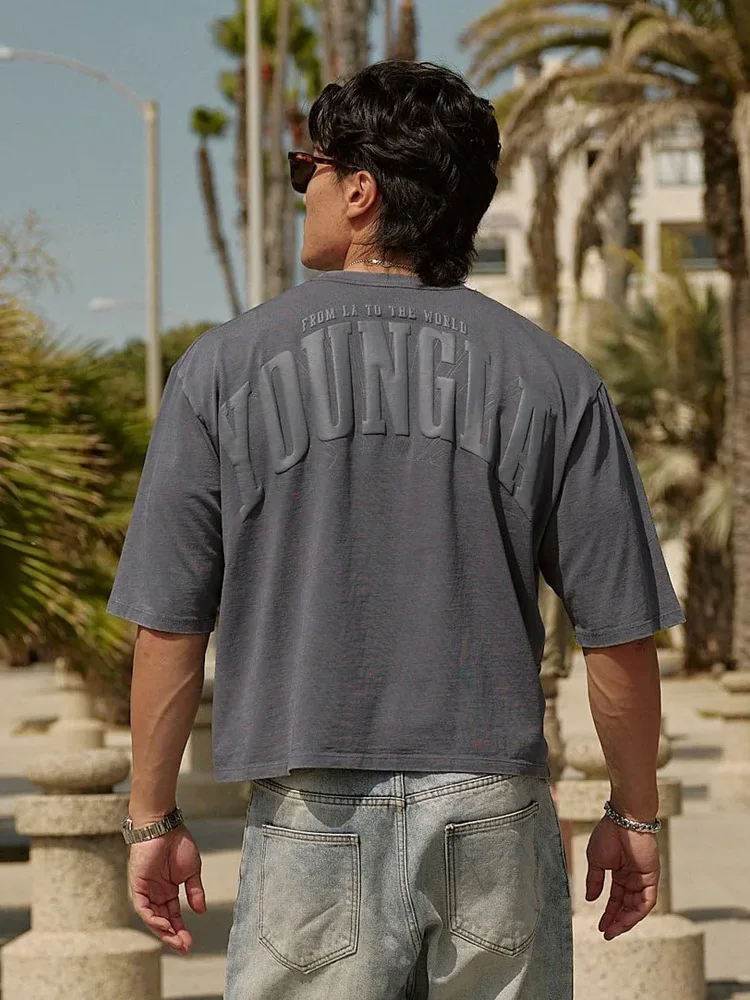 Oversized Foam Printed Cotton T-Shirt for Men