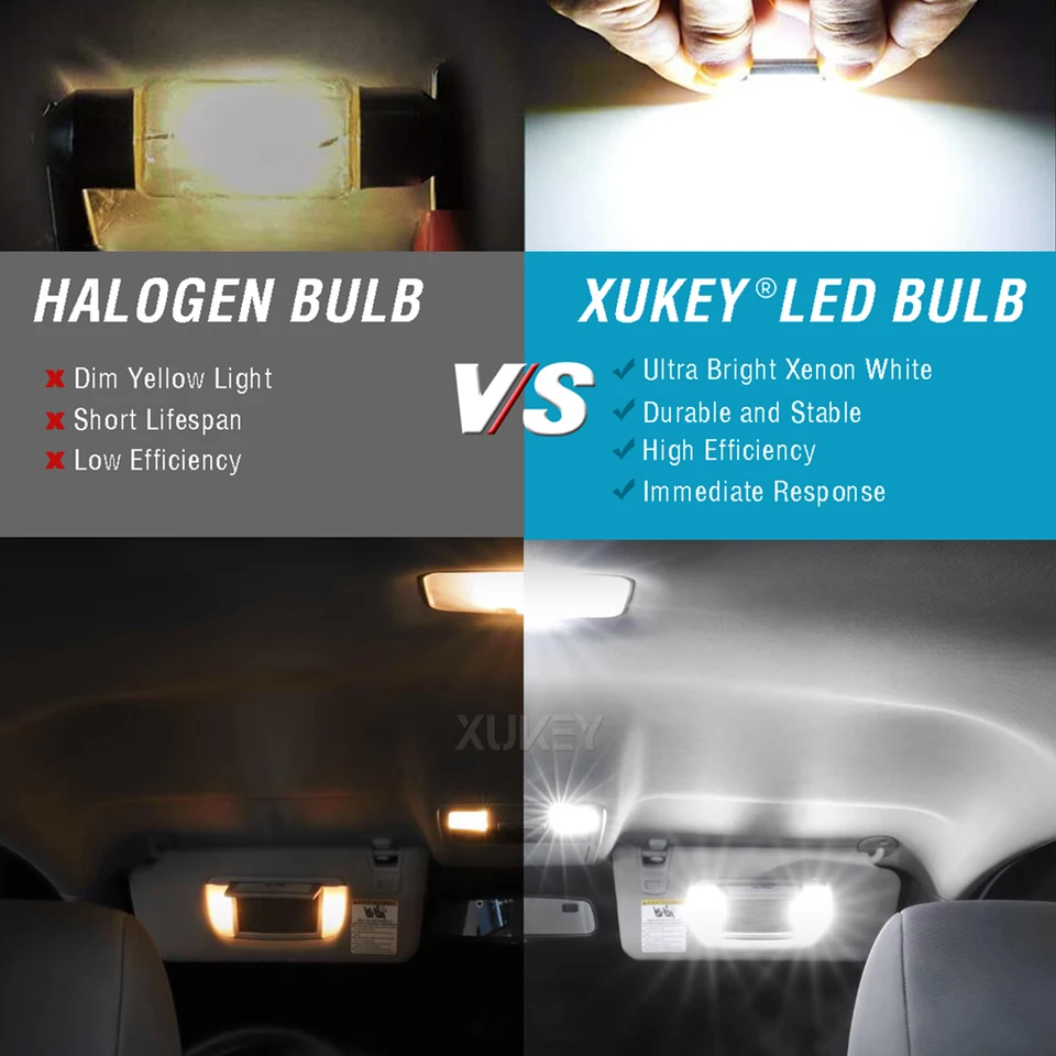 2-Pack Xenon White LED License Plate Bulbs For Ford Fiesta Mk6 - CANbus Error Free, 6000K 11 thumbnail image