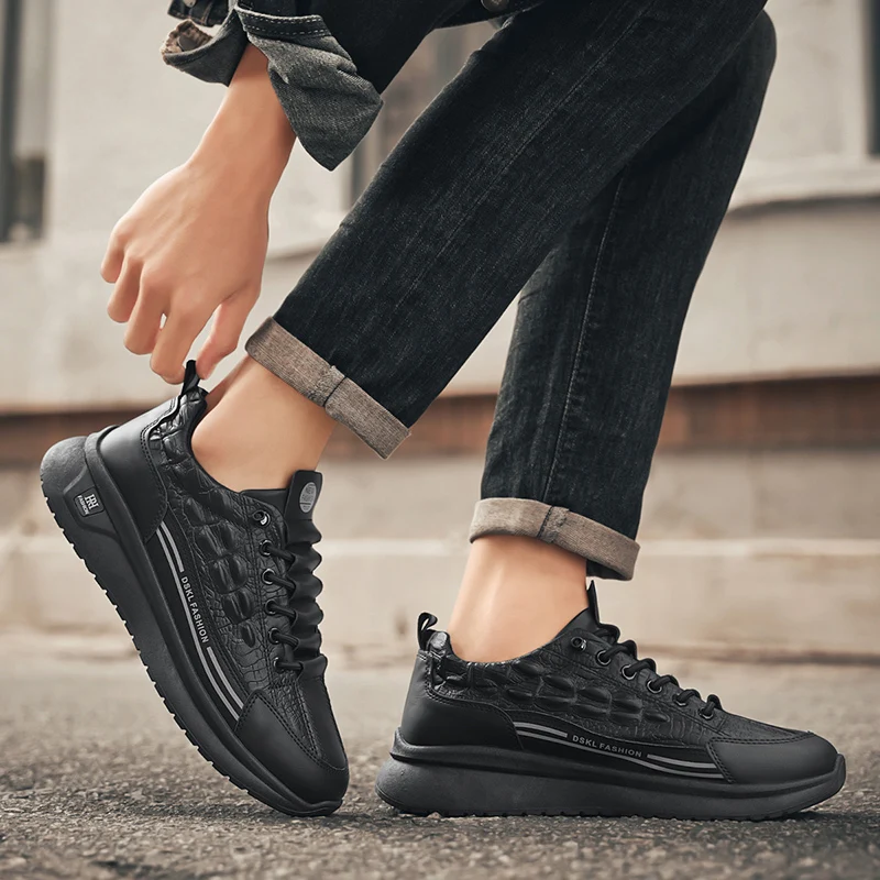 All Four Seasons of Artificial Leather Surface Comfortable Leather Soft Sole Cushioned Shock Absorption Outdoor Sports Shoes 6