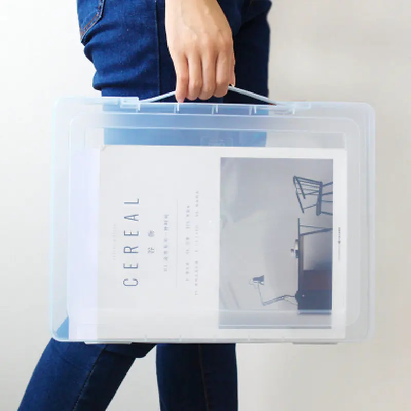 Clear Plastic File Storage Box A4 Paper File Document Organizer Box Office Desk Organizer Waterproof Case For Documents