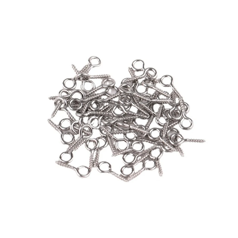 100pcs Eye Pins For Jewelry Making DIY Pendants Handmade Findings Screw Eyes Threaded Hook Accessories