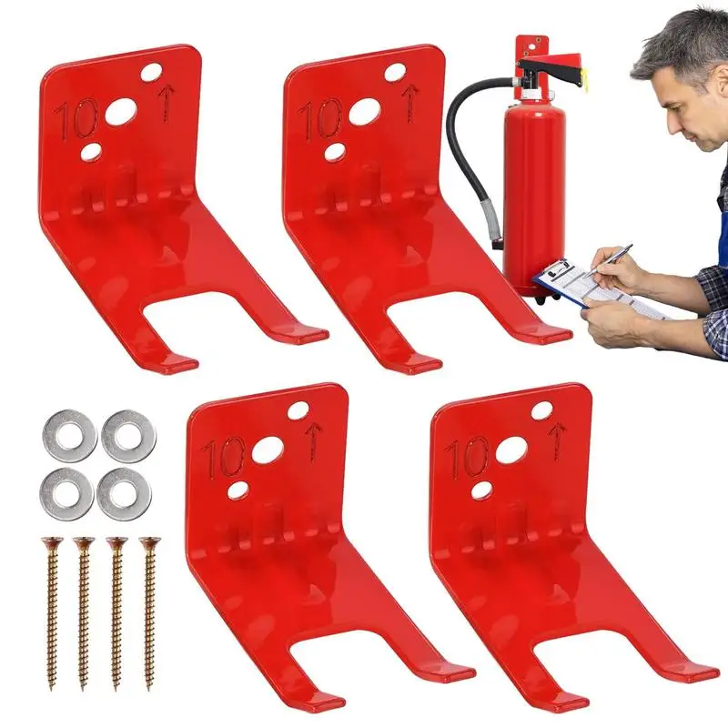 

Набор из 4 универсальных креплений для огнетушителя, безопасный и удобный настенный крючок для тяжелых условий эксплуатации