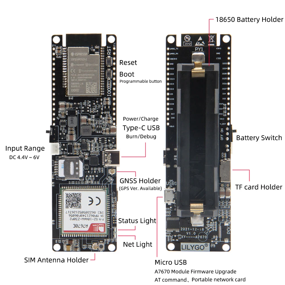 placa de desenvolvimento lte cat1 módulo sim
