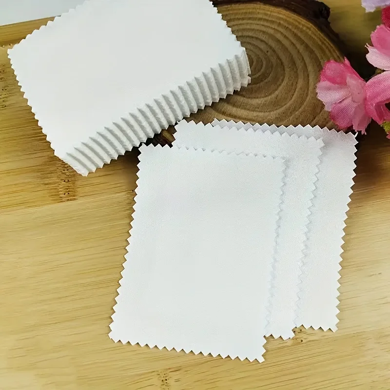 40pcs 8x6cm 실버 폴리쉬 클리너 와이프 천 실버 금속 보석 도구 용품 청소 연마 천