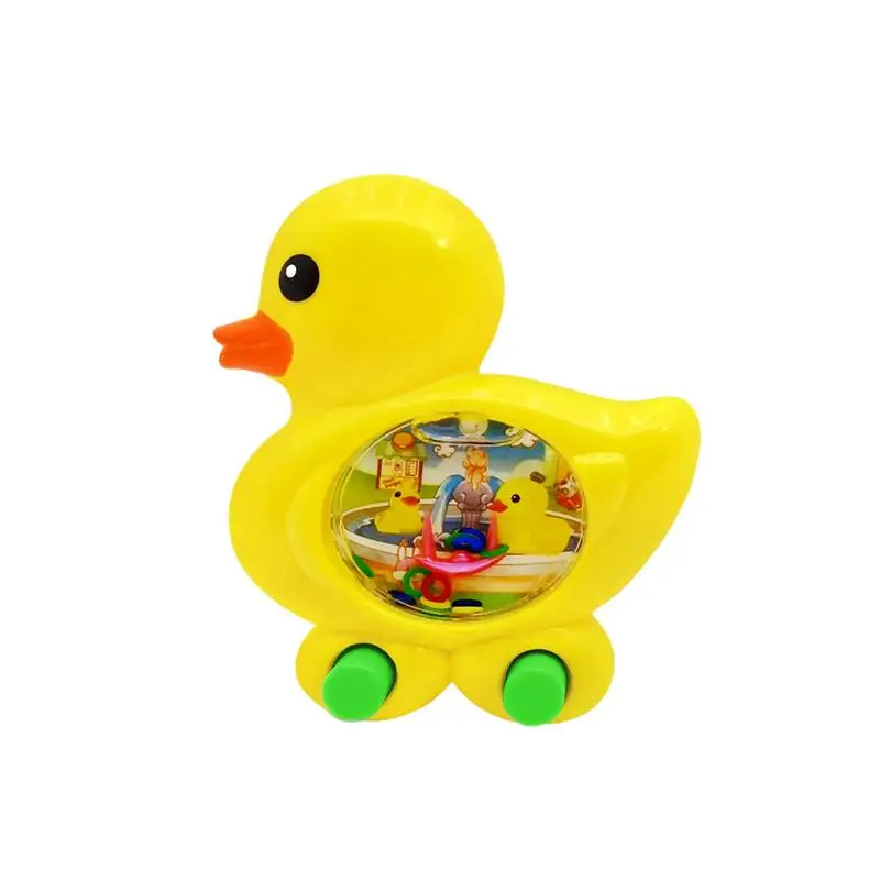 

Hand Water Toy Portable Water Handheld Game Little Yellow Duck Shape Ring Throwing Game Handheld Water Games