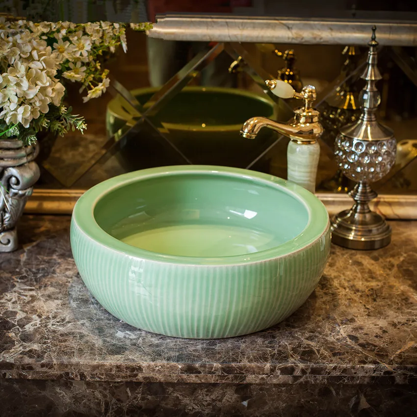 

Керамическая Мойка в европейском винтажном стиле, столешница для ванной комнаты, раковина