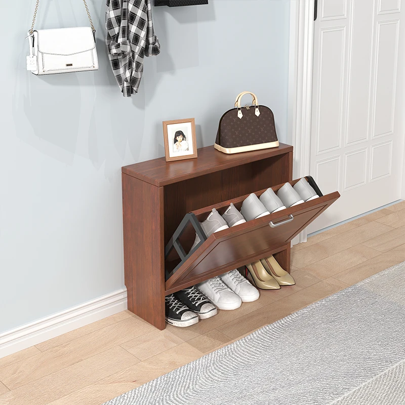 

Solid Wood Extremely Narrow Shoe-changing Stool Household Entry Door Shoe Cabinet and One Can Sit Wear At Home Furniture