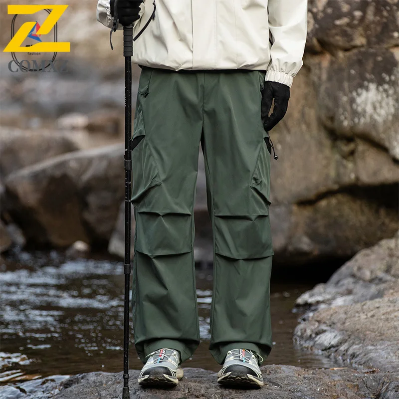 EIAO ​Men Softshell Hiking Pants Spring Summer Waterproof Anti-Wrinkle Mountain Style Outdoor Fishing Windproof Casual Trousers​