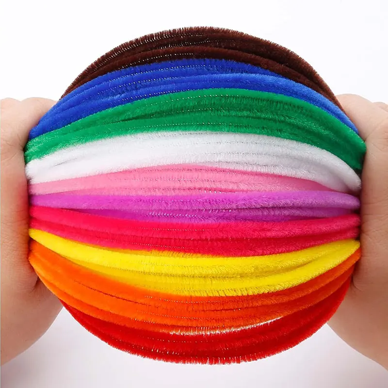 Multi-Color Chenille Stems Pipe Cleaners Kids Plush Stick Children's Educational Toys For DIY Creative School Projects 100Pcs chenille pipe cleaners chenille craft supplies