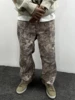 Yao888 Leaf Camouflage Graphics Print Vintage Retro Straight Leg Oversize Loose Washed Old Retro Streetwear Long Pants For Men 4