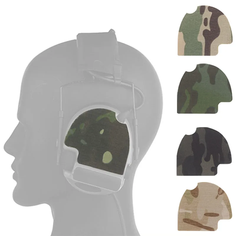 Tactical Headset Sticker Camo Cable Storage 2 in 1 Magic Patch Airsoft Headset Hunting Shooting Noise Canceling Headphone