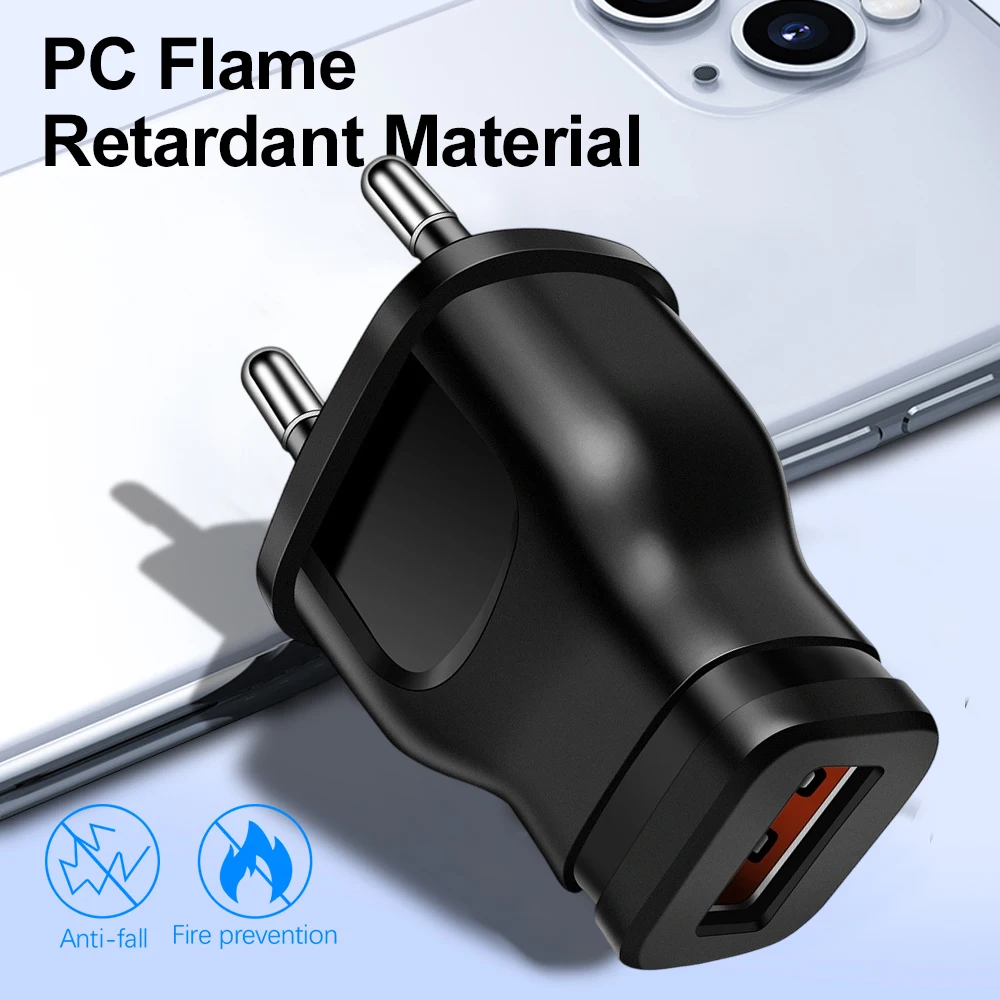 Universal 5V USB Power Adapter - Compact Travel Charger with EU/US Plug