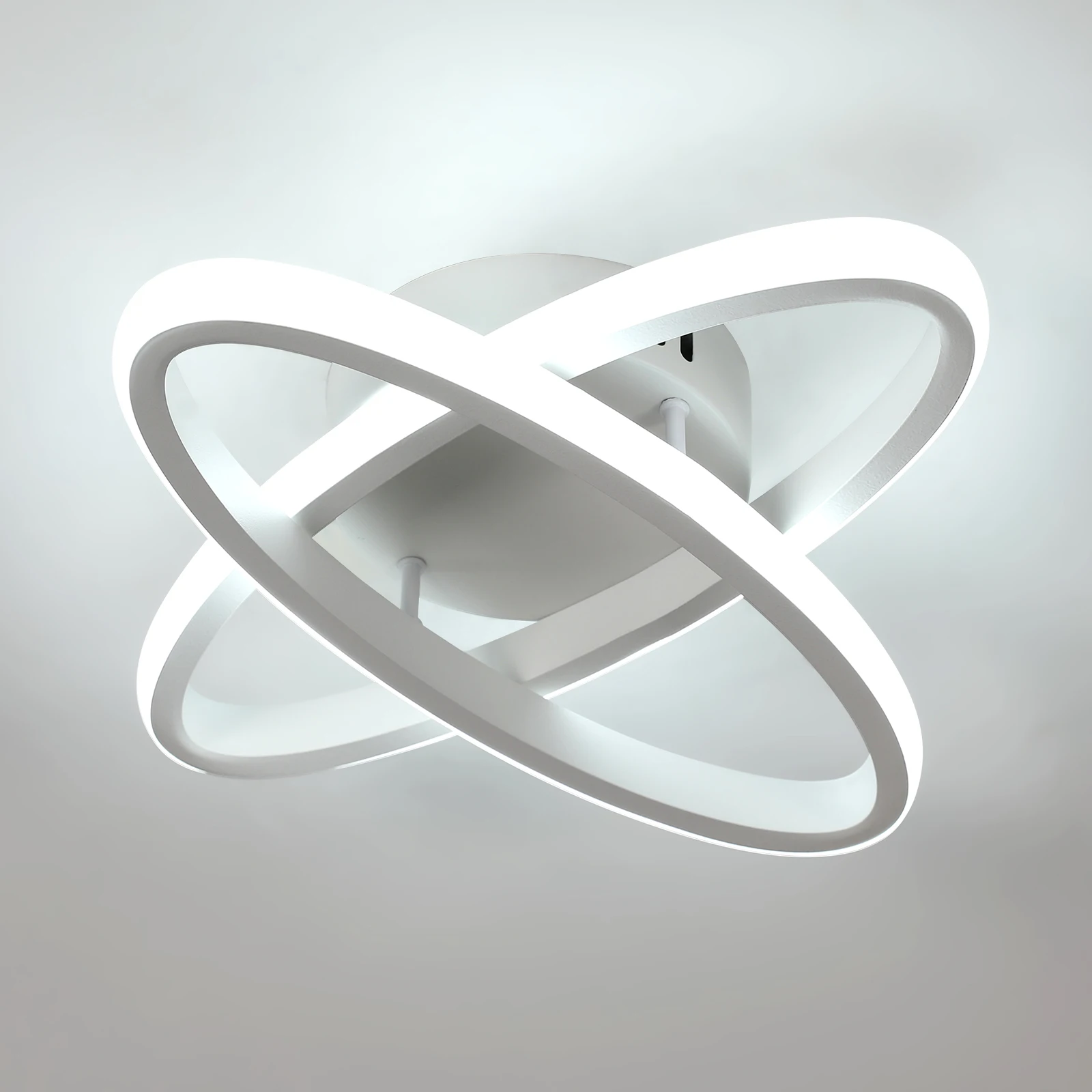 2 Rings Ceiling Light Creative Personality Nordic White Ceiling Lighting for Entrance Hallway Lights Ceiling Living Room Cool W