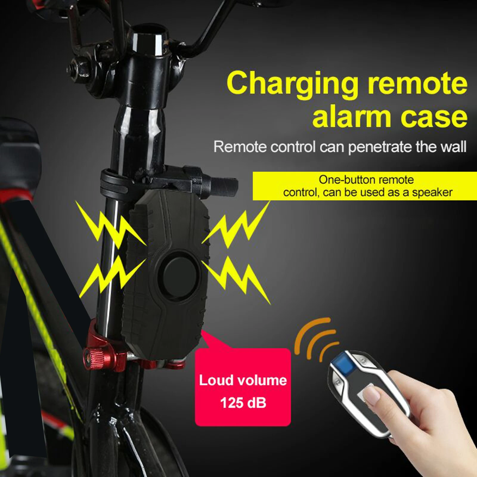 Fietsalarm met afstandsbediening, USB oplaadbaar, waterdicht, anti