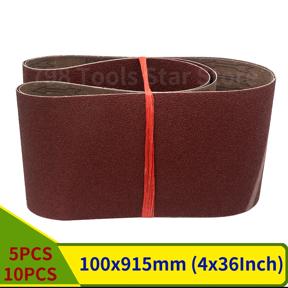 

5/10PCS 100*915mm Sanding Belts 40-1000 Grits Wood Soft Metal Polishing Sandpaper Abrasive Bands For Belt Sander Abrasive Tool