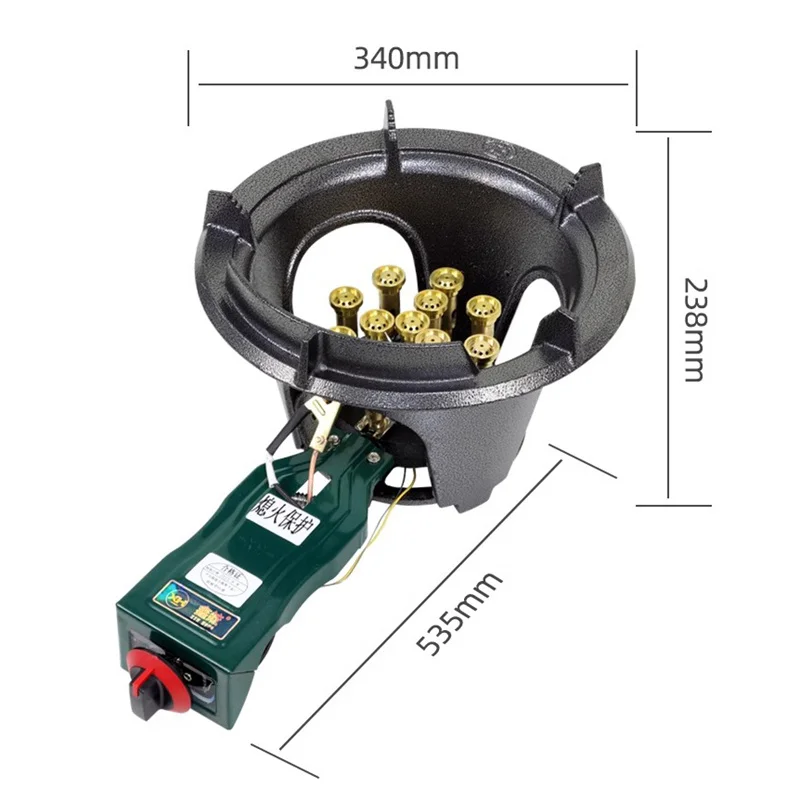 Commercial Wok Gas Burner Low Pressure Fierce Fire Stove Thickened Cast Iron Gas Cooktop Liquefied Natural Gas Single Stove 6