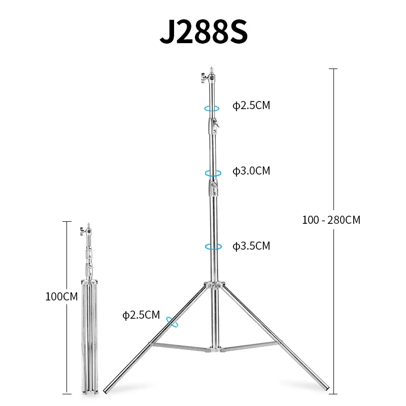 Selens Adjustable Stainless Steel Light Stand 280cm Heavy Duty Tripod Stand for Photography Softbox Photo Studio Accessories light stand,photographic light stand,photo tripod,photography accessory
