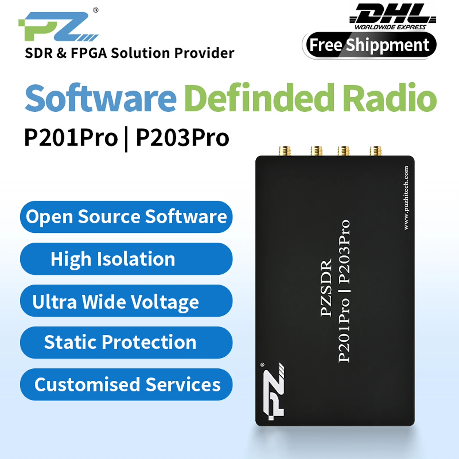 Puzhi PZSDR P201Pro/P203Pro SDR Software Defined Radio Demo Board