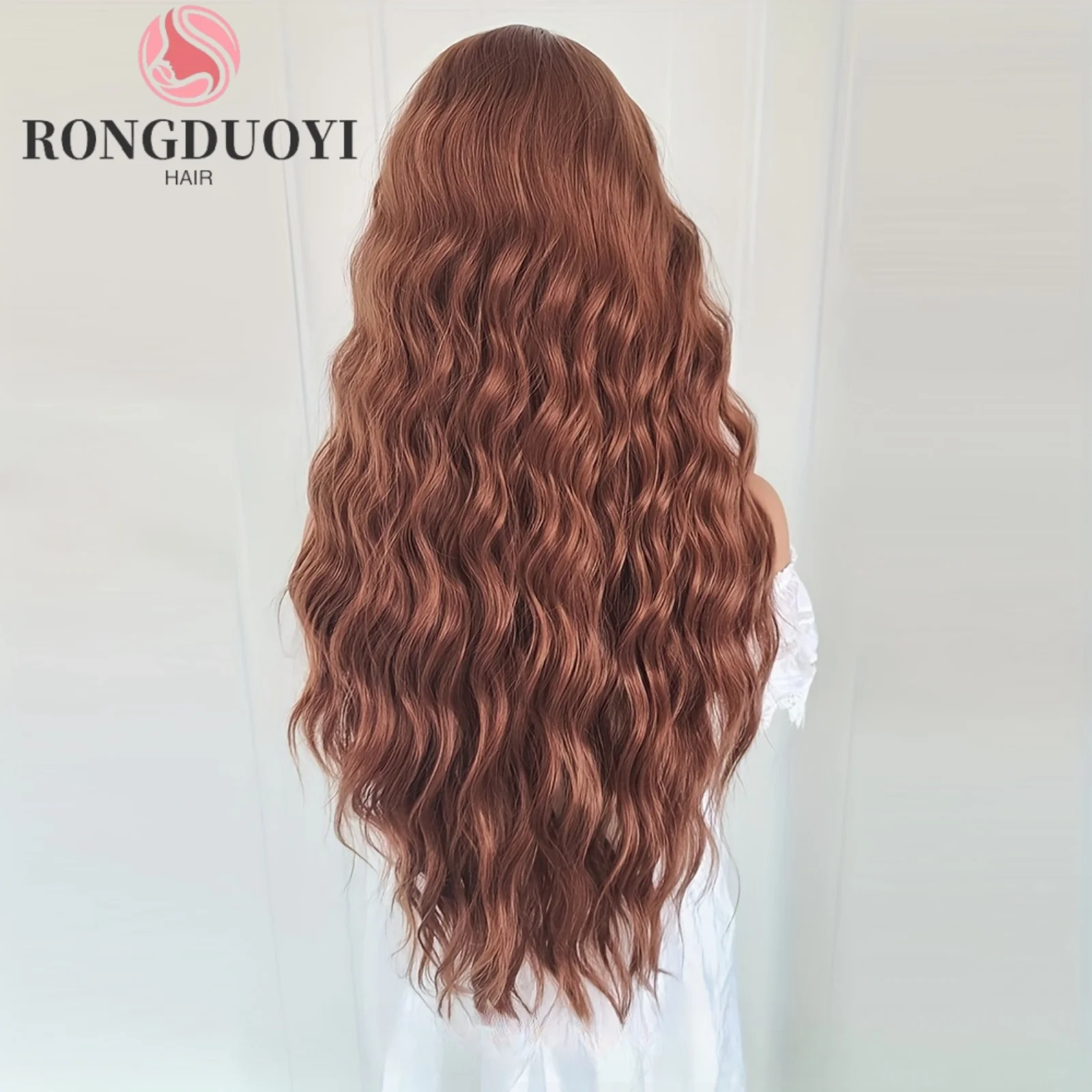 Chocolate Brown Wig Deep Curly Synthetic Lace Front Wig Long Natural Wavy Colored Hair 13X4 Lace Frontal Wigs for Women Party