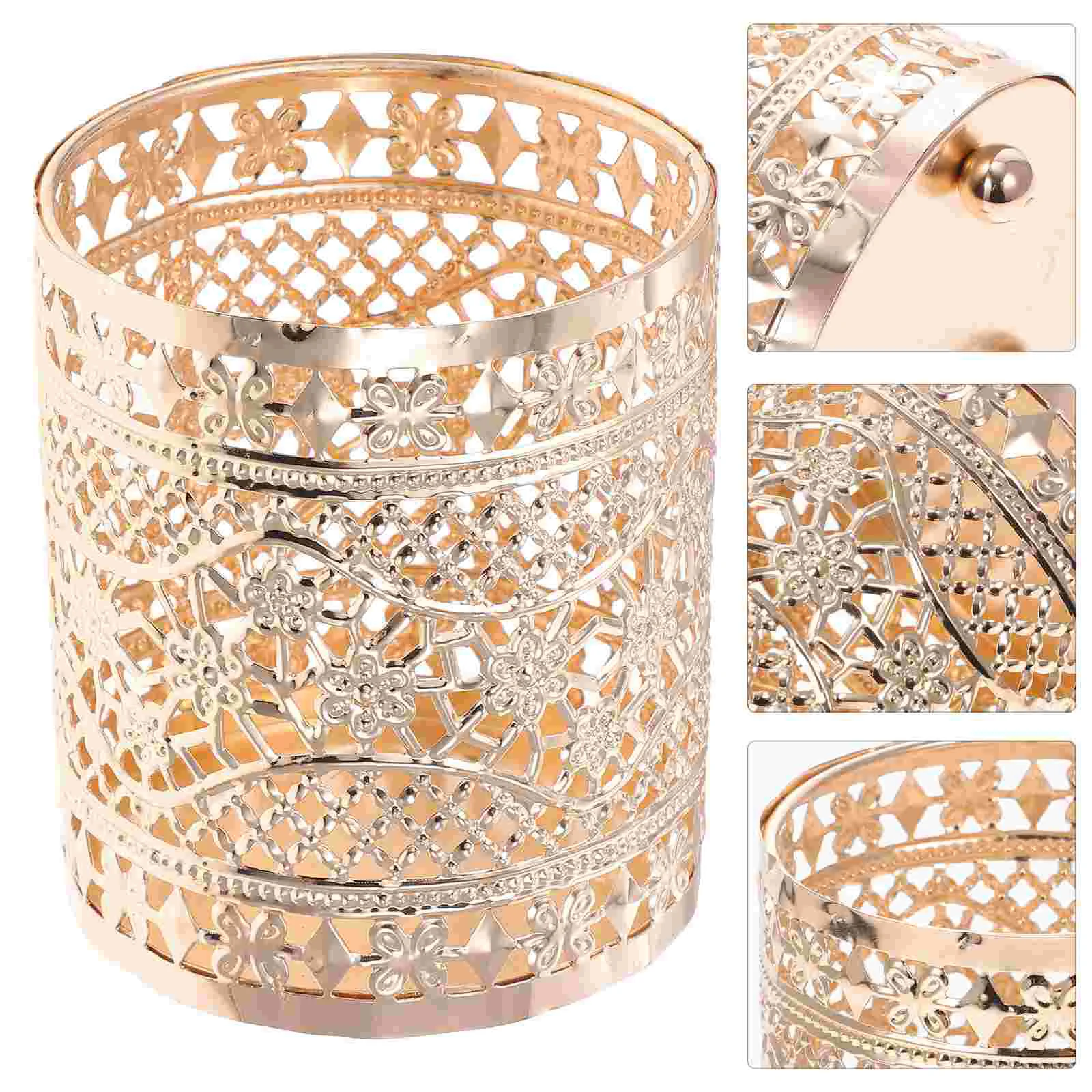 

Dressing Table Storage Bin Boxes Brush Holder Copper Alloy Skin Care Product